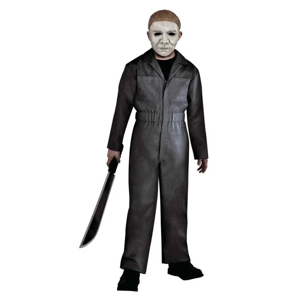Halloween Michael Myers Jumpsuit & Mask Costume Size Youth M 8-10 New Halloween - Picture 1 of 10